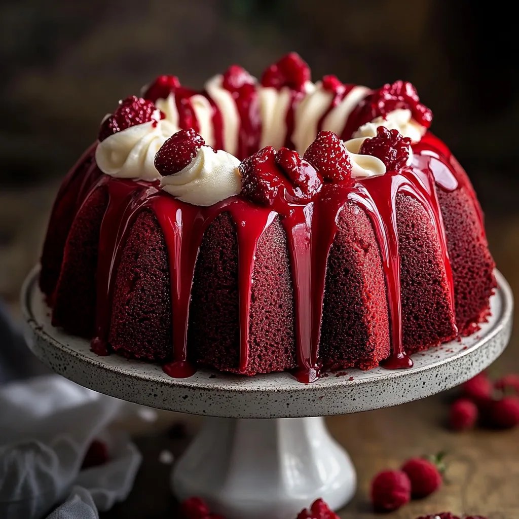 Decadent Red Velvet Cheesecake Bundt Cake