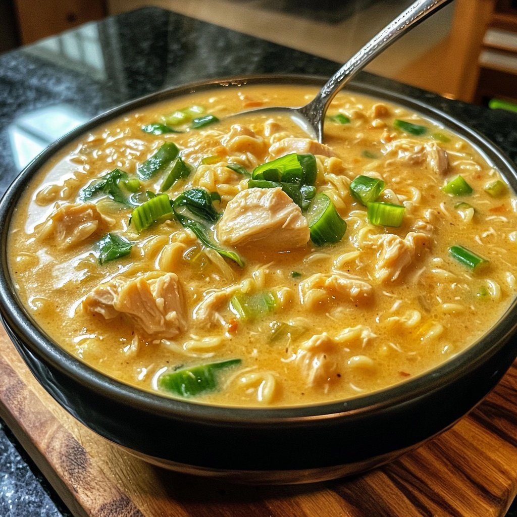 Creamy Chicken Soup with Coconut Milk & Ramen
