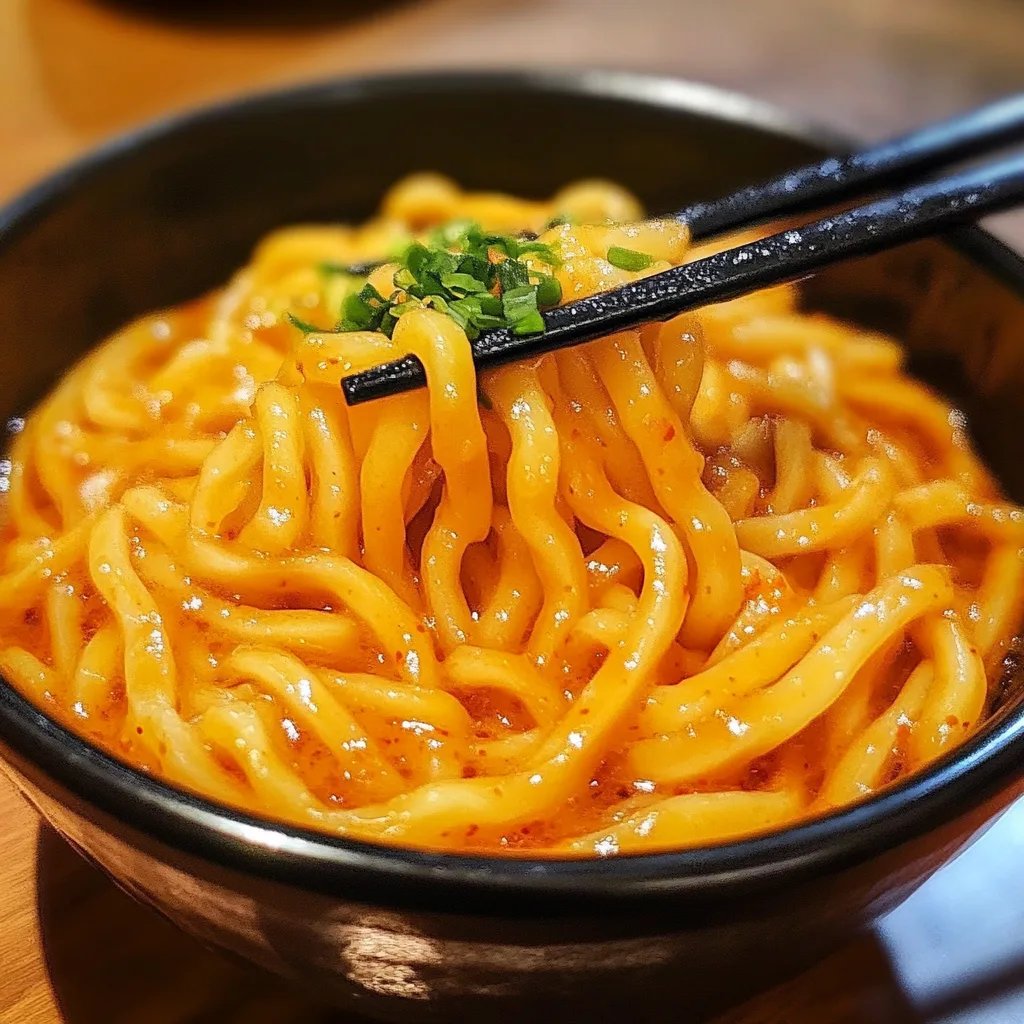 Creamy Gochujang Udon Noodles