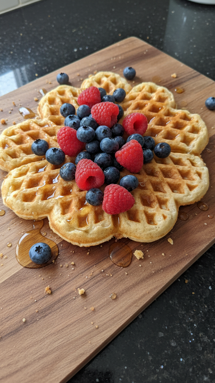 Sweetheart Waffles with Berries