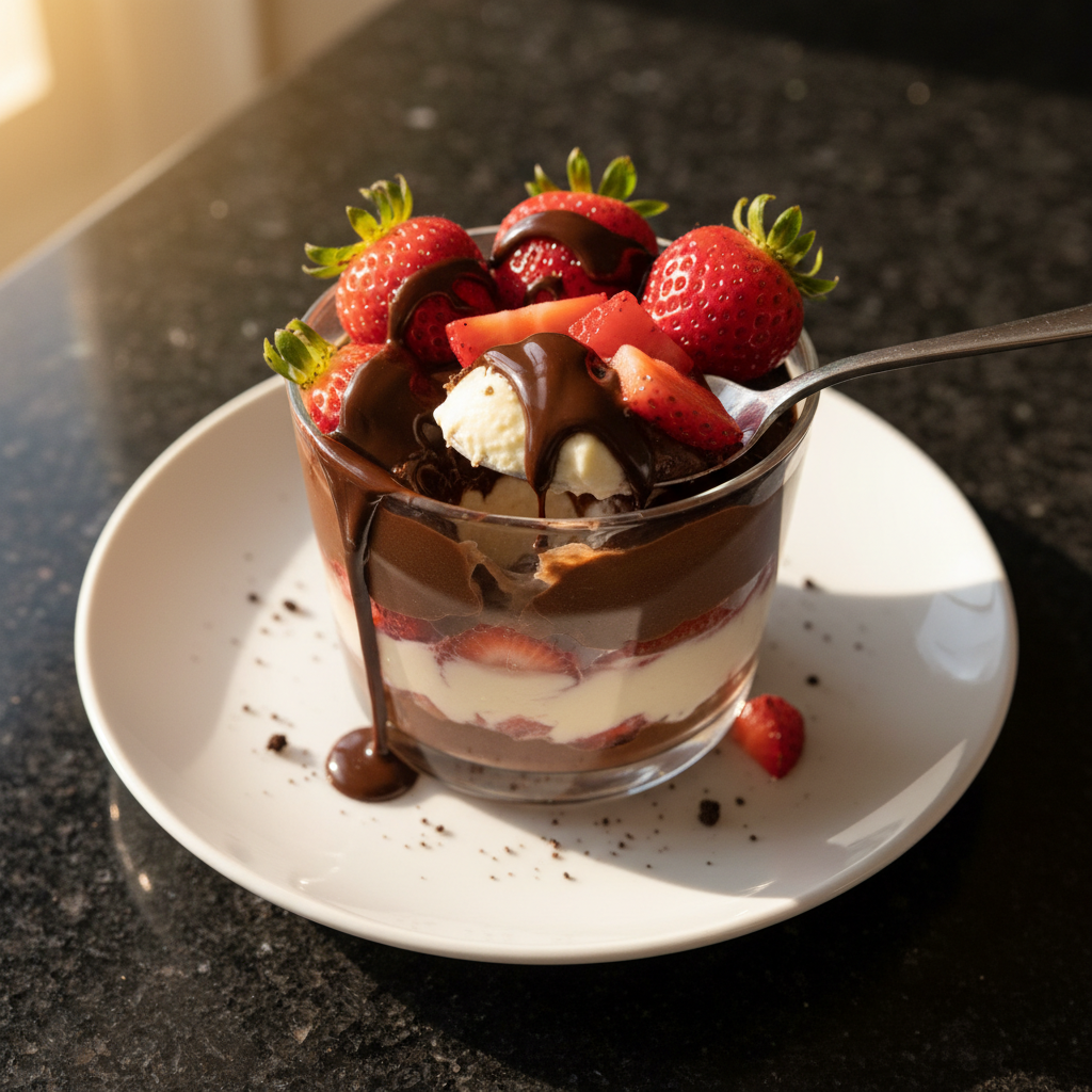 Chocolate Strawberry Pudding Parfait