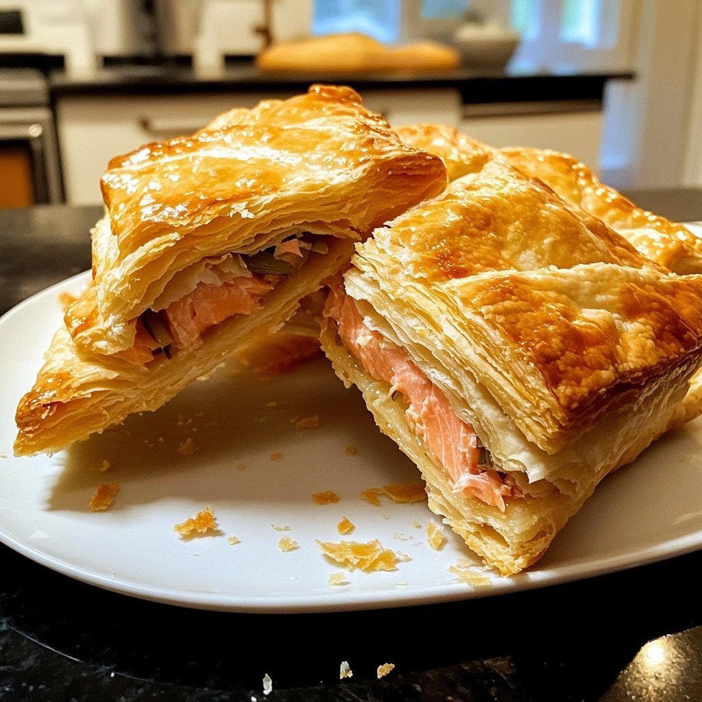 Smoked Salmon Shallot Puff Pastry