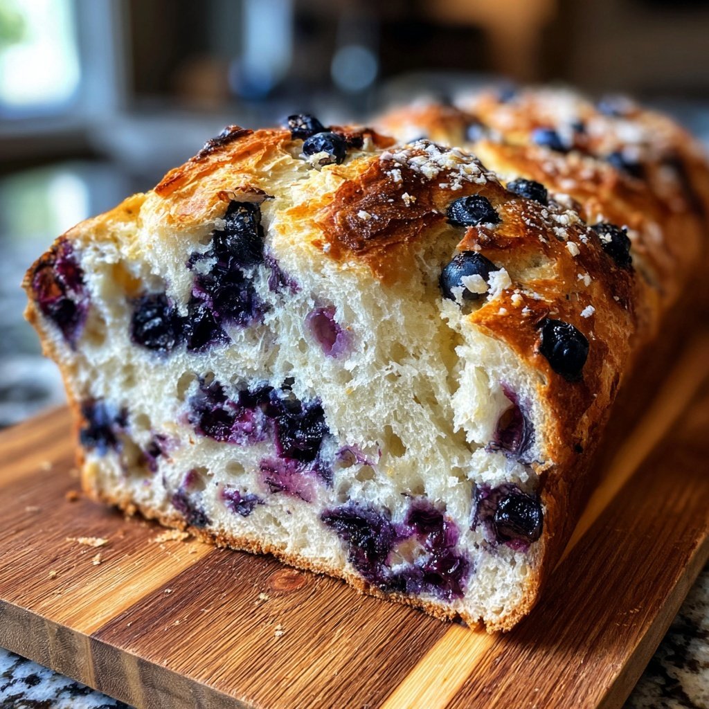 Fluffy Blueberry Lemon Sourdough Overnight Loaf