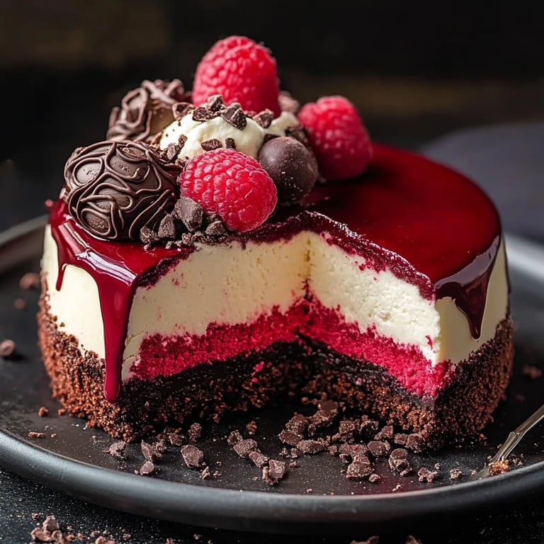 Red Velvet Cookie Dough Cheesecake