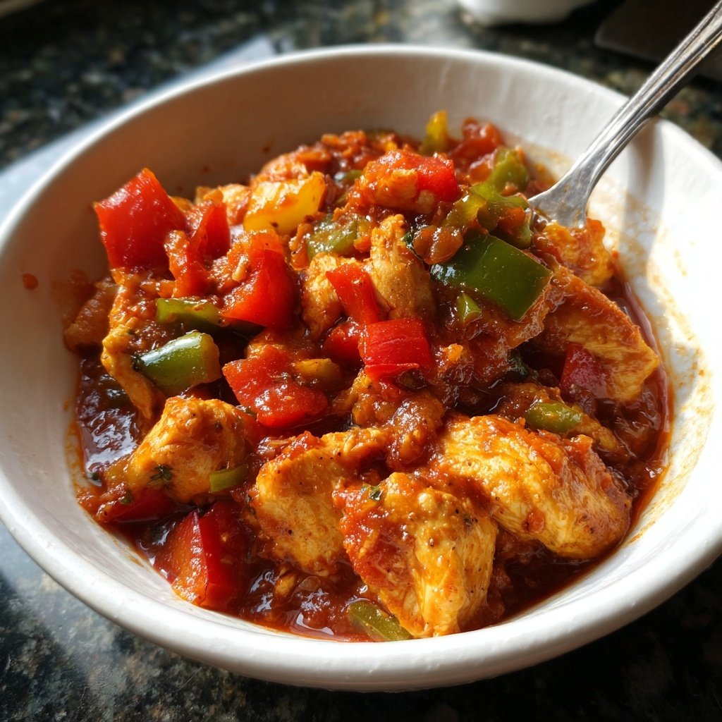 Chicken with Stewed Peppers Tomatoes