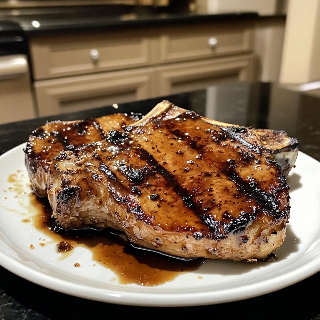 Pork Chop with Balsamic Maple Glaze