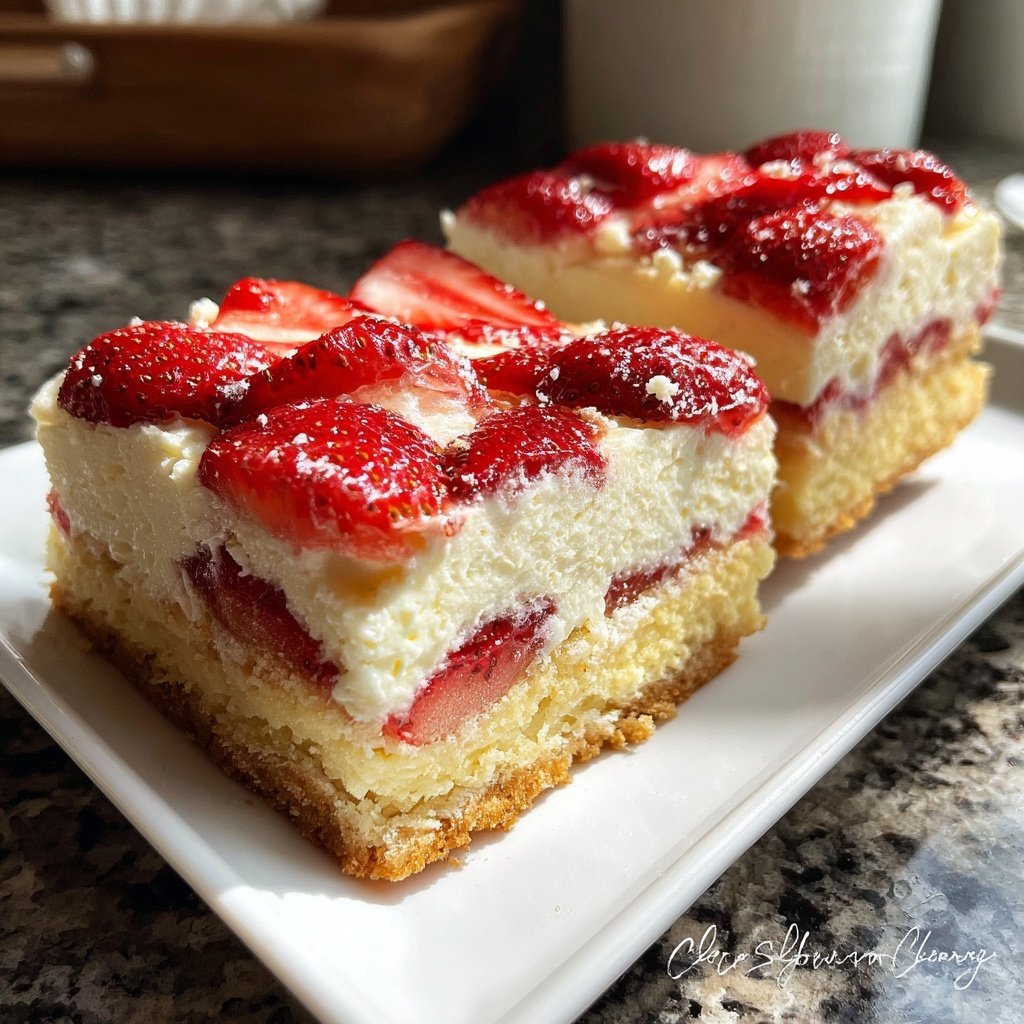 Strawberry Shortcake Cheesecake Bars