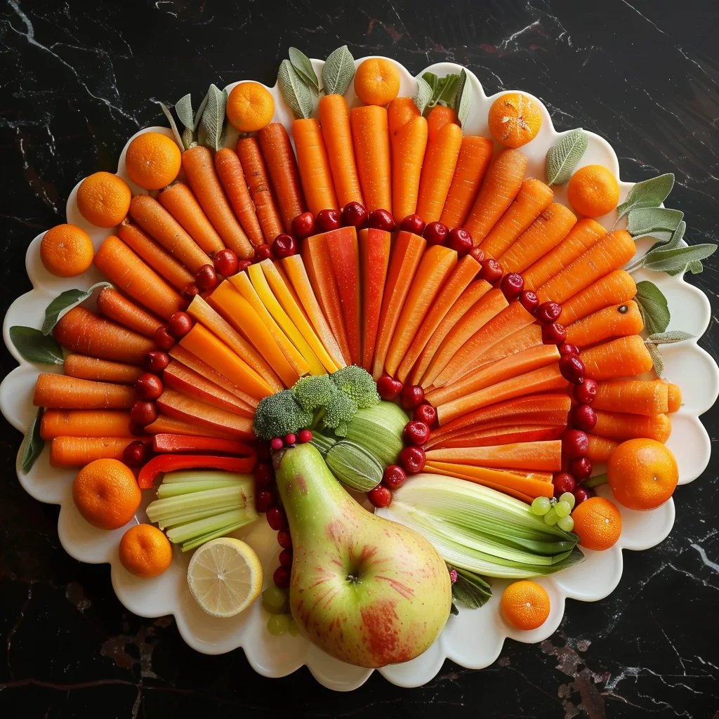 Turkey-Shaped Veggie Tray