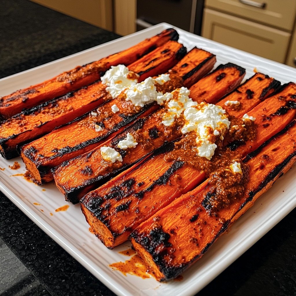 Roasted Carrots with Harissa and Whipped Feta
