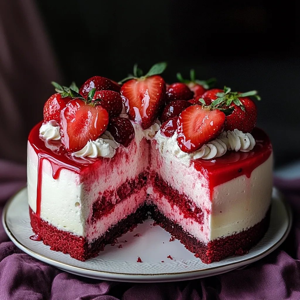 Red Velvet Strawberry Cheesecake