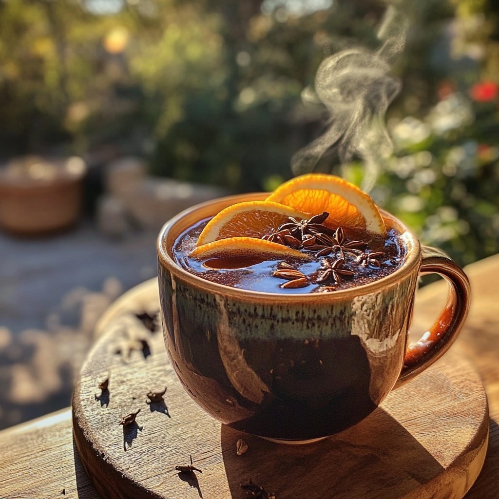 Spiced Mulled Wine Punch with Oranges and Cloves
